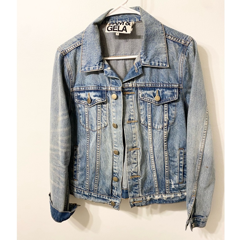 Pam & Gela Faded Denim Trucker Jacket